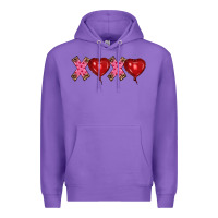 Purple valentine's day xoxo heart balloon Premium Hoodie - RanaPortraitStore