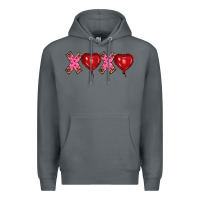 Rock valentine's day xoxo heart balloon Premium Hoodie - RanaPortraitStore