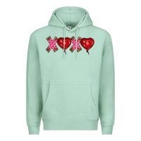 Seafoam valentine's day xoxo heart balloon Premium Hoodie - RanaPortraitStore
