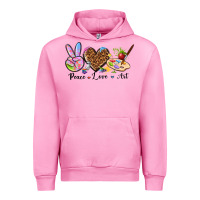 Fuchsia Pink peace love art Urban Hoodie - texasbilliewilder