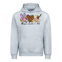 Heather Grey peace love art Urban Hoodie - texasbilliewilder