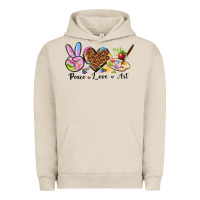 Pigment French Oak peace love art Urban Hoodie - texasbilliewilder