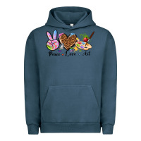 Pigment Midnight Navy peace love art Urban Hoodie - texasbilliewilder
