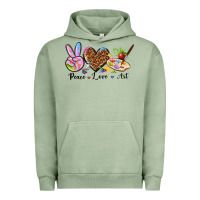 Pigment Oil Green peace love art Urban Hoodie - texasbilliewilder