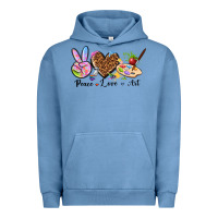 Pigment Pebble Blue peace love art Urban Hoodie - texasbilliewilder