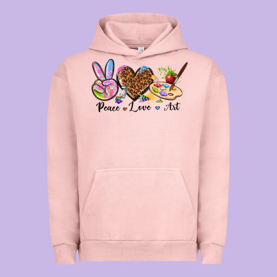 Peace Love Art Urban Hoodie Designed By Texasbilliewilder