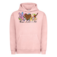 Pigment Salmon peace love art Urban Hoodie - texasbilliewilder