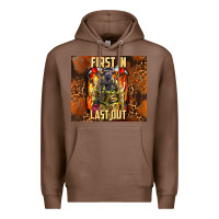 Chestnut first in last out firefighter Premium Hoodie - AdoDesignShop