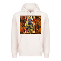 Pale Pink first in last out firefighter Premium Hoodie - AdoDesignShop