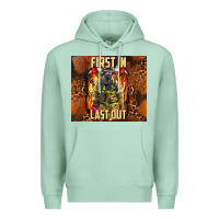Seafoam first in last out firefighter Premium Hoodie - AdoDesignShop