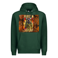 Sports Green first in last out firefighter Premium Hoodie - AdoDesignShop