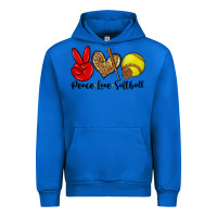 Cobalt peace love softball Urban Hoodie - Zillion Design Studio