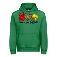 Emerald peace love softball Urban Hoodie - Zillion Design Studio
