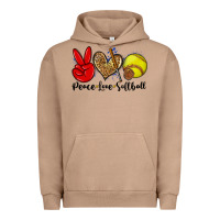 Pigment Burro peace love softball Urban Hoodie - Zillion Design Studio