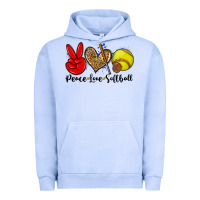Pigment Grape Ice peace love softball Urban Hoodie - Zillion Design Studio