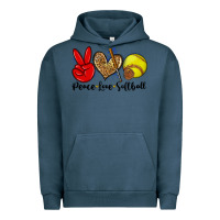 Pigment Midnight Navy peace love softball Urban Hoodie - Zillion Design Studio
