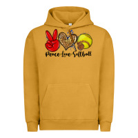 Pigment Peanut Butter peace love softball Urban Hoodie - Zillion Design Studio