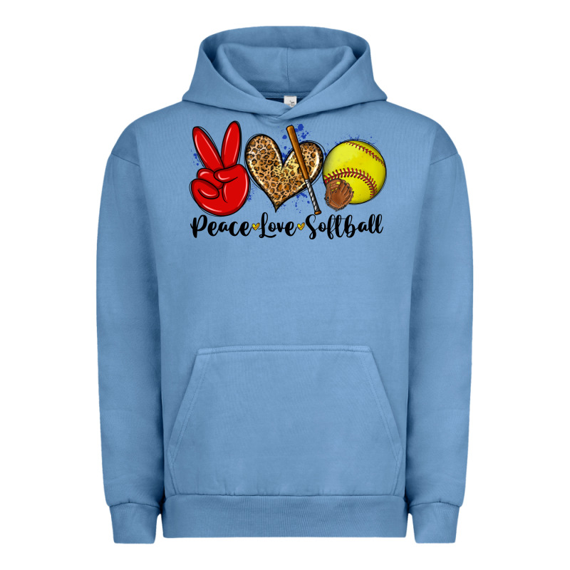 Peace Love Softball Urban Hoodie by Zillion Design Studio | Teevron