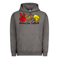 Pigment Tornado peace love softball Urban Hoodie - Zillion Design Studio