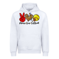 White peace love softball Urban Hoodie - Zillion Design Studio