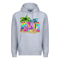 Heather Grey summer mama Premium Hoodie - texasbilliewilder