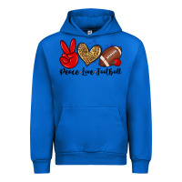 Cobalt peace love football Urban Hoodie - Zillion Design Studio
