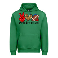 Emerald peace love football Urban Hoodie - Zillion Design Studio
