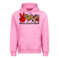 Fuchsia Pink peace love football Urban Hoodie - Zillion Design Studio