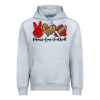 Heather Grey peace love football Urban Hoodie - Zillion Design Studio