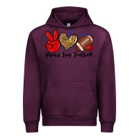 Mauve Wine peace love football Urban Hoodie - Zillion Design Studio