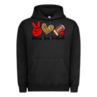 Pigment Black peace love football Urban Hoodie - Zillion Design Studio
