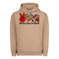 Pigment Burro peace love football Urban Hoodie - Zillion Design Studio