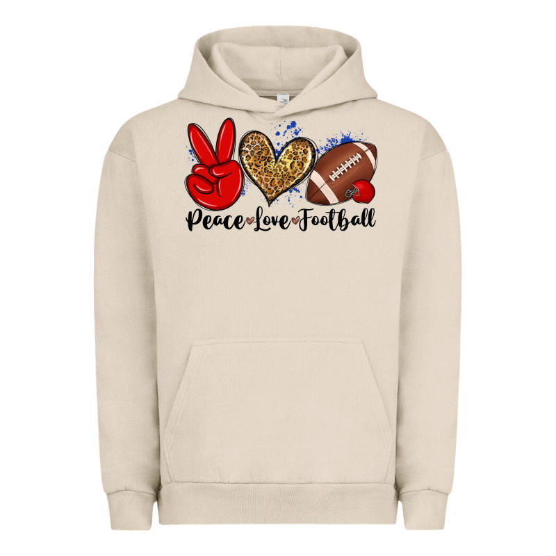 Peace Love Football Urban Hoodie by Zillion Design Studio | Teevron