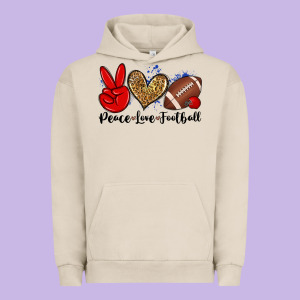 Peace Love Football Urban Hoodie Designed By Zillion Design Studio