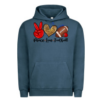 Pigment Midnight Navy peace love football Urban Hoodie - Zillion Design Studio