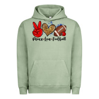 Pigment Oil Green peace love football Urban Hoodie - Zillion Design Studio