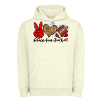 Pigment Pistachio peace love football Urban Hoodie - Zillion Design Studio