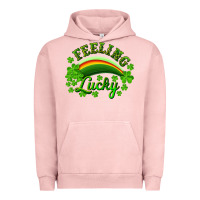 Pigment Salmon feeling lucky with rainbow Urban Hoodie - RanaPortraitStore