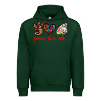 Forest Green peace love art Urban Hoodie - texasbilliewilder