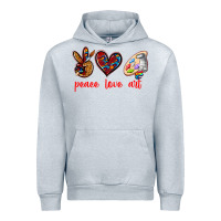 Heather Grey peace love art Urban Hoodie - texasbilliewilder