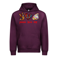 Mauve Wine peace love art Urban Hoodie - texasbilliewilder
