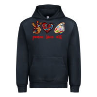 Navy peace love art Urban Hoodie - texasbilliewilder