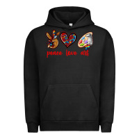 Pigment Black peace love art Urban Hoodie - texasbilliewilder