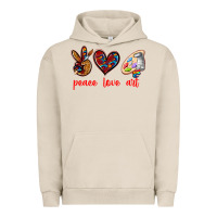 Pigment French Oak peace love art Urban Hoodie - texasbilliewilder