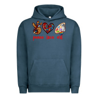 Pigment Midnight Navy peace love art Urban Hoodie - texasbilliewilder