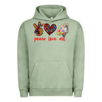 Pigment Oil Green peace love art Urban Hoodie - texasbilliewilder