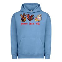 Pigment Pebble Blue peace love art Urban Hoodie - texasbilliewilder