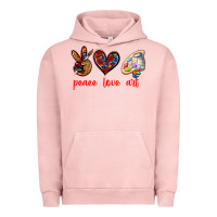 Pigment Salmon peace love art Urban Hoodie - texasbilliewilder