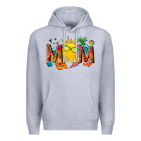Heather Grey summer mom Premium Hoodie - texasbilliewilder