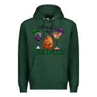 Sports Green drink up withces halloween Premium Hoodie - RanaPortraitStore